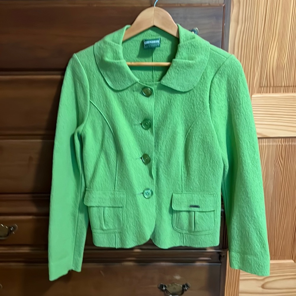 Pistachio Green light 100% pure wool jacket (unlined)